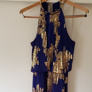 MSK Maxi Pleated Dress Royal Blue Size 6